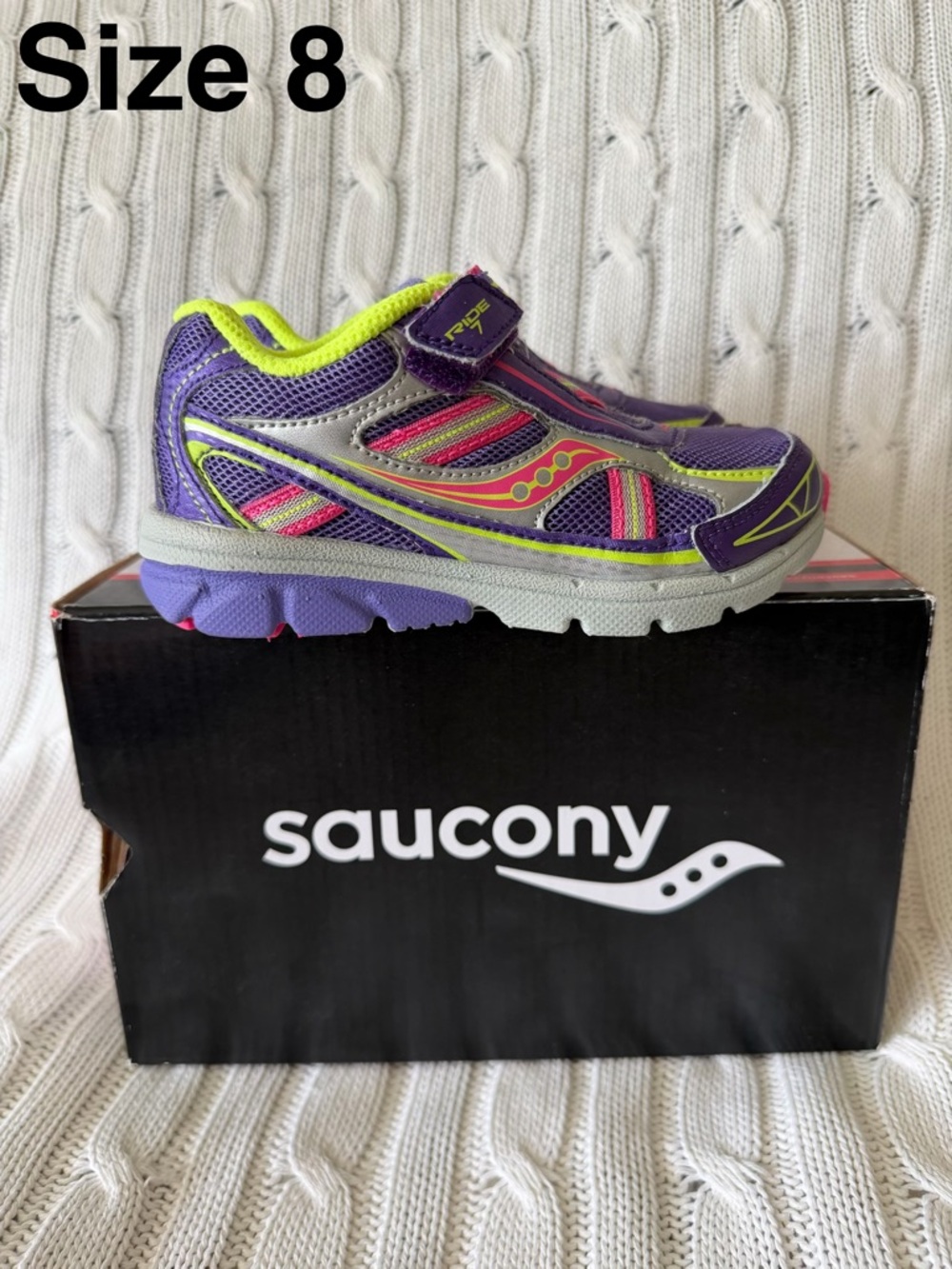 Saucony Baby Ride 7 Toddler Girls Sneaker Size 8 Shoes NEW First Walker Running